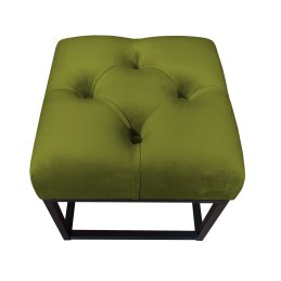 Pufa CHESTERFIELD tkanina Welur loft ławka podnóżek metal
