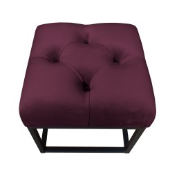 Pufa CHESTERFIELD tkanina Welur loft ławka podnóżek metal