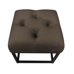 Pufa CHESTERFIELD tkanina Welur loft ławka podnóżek metal