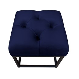 Pufa CHESTERFIELD tkanina Welur loft ławka podnóżek metal