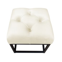 Pufa CHESTERFIELD tkanina Welur loft ławka podnóżek metal