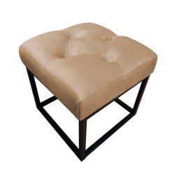Pufa CHESTERFIELD tkanina Welur loft ławka podnóżek metal
