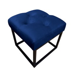 Pufa CHESTERFIELD tkanina Welur loft ławka podnóżek metal