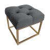 Pufa CHESTERFIELD tkanina Welur loft ławka podnóżek metal