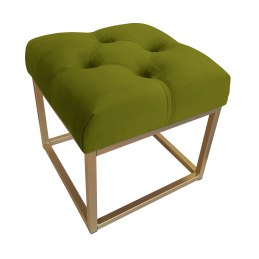 Pufa CHESTERFIELD tkanina Welur loft ławka podnóżek metal