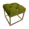 Pufa CHESTERFIELD tkanina Welur loft ławka podnóżek metal