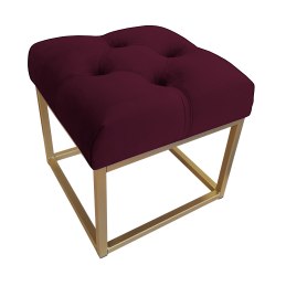 Pufa CHESTERFIELD tkanina Welur loft ławka podnóżek metal