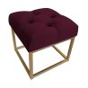 Pufa CHESTERFIELD tkanina Welur loft ławka podnóżek metal