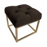 Pufa CHESTERFIELD tkanina Welur loft ławka podnóżek metal