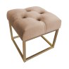 Pufa CHESTERFIELD tkanina Welur loft ławka podnóżek metal