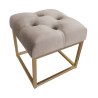 Pufa CHESTERFIELD tkanina Welur loft ławka podnóżek metal