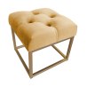 Pufa CHESTERFIELD tkanina Welur loft ławka podnóżek metal