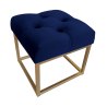 Pufa CHESTERFIELD tkanina Welur loft ławka podnóżek metal