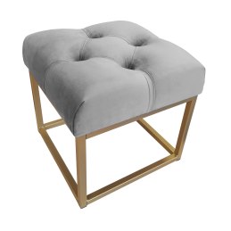 Pufa CHESTERFIELD tkanina Welur loft ławka podnóżek metal