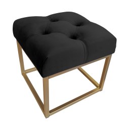 Pufa CHESTERFIELD tkanina Welur loft ławka podnóżek metal