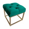 Pufa CHESTERFIELD tkanina Welur loft ławka podnóżek metal