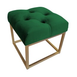 Pufa CHESTERFIELD tkanina Welur loft ławka podnóżek metal