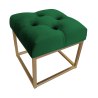 Pufa CHESTERFIELD tkanina Welur loft ławka podnóżek metal