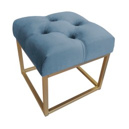 Pufa CHESTERFIELD tkanina Welur loft ławka podnóżek metal