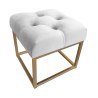 Pufa CHESTERFIELD tkanina Welur loft ławka podnóżek metal