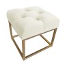 Pufa CHESTERFIELD tkanina Welur loft ławka podnóżek metal