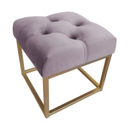 Pufa CHESTERFIELD tkanina Welur loft ławka podnóżek metal