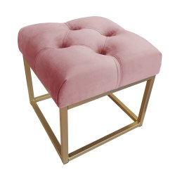 Pufa CHESTERFIELD tkanina Welur loft ławka podnóżek metal