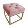 Pufa CHESTERFIELD tkanina Welur loft ławka podnóżek metal