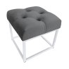 Pufa CHESTERFIELD tkanina Welur loft ławka podnóżek metal