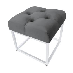 Pufa CHESTERFIELD tkanina Welur loft ławka podnóżek metal