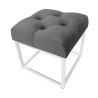 Pufa CHESTERFIELD tkanina Welur loft ławka podnóżek metal