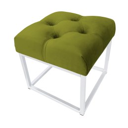 Pufa CHESTERFIELD tkanina Welur loft ławka podnóżek metal