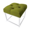 Pufa CHESTERFIELD tkanina Welur loft ławka podnóżek metal