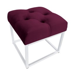 Pufa CHESTERFIELD tkanina Welur loft ławka podnóżek metal