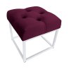 Pufa CHESTERFIELD tkanina Welur loft ławka podnóżek metal