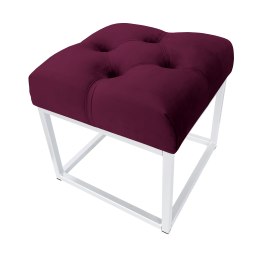 Pufa CHESTERFIELD tkanina Welur loft ławka podnóżek metal