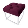 Pufa CHESTERFIELD tkanina Welur loft ławka podnóżek metal