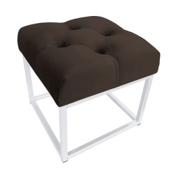 Pufa CHESTERFIELD tkanina Welur loft ławka podnóżek metal
