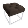 Pufa CHESTERFIELD tkanina Welur loft ławka podnóżek metal