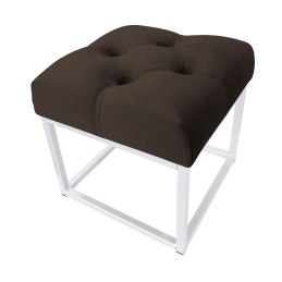 Pufa CHESTERFIELD tkanina Welur loft ławka podnóżek metal