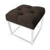 Pufa CHESTERFIELD tkanina Welur loft ławka podnóżek metal