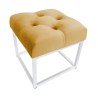 Pufa CHESTERFIELD tkanina Welur loft ławka podnóżek metal
