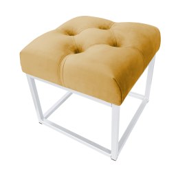 Pufa CHESTERFIELD tkanina Welur loft ławka podnóżek metal