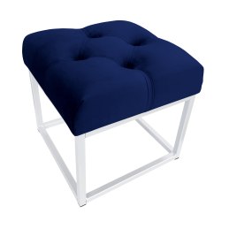 Pufa CHESTERFIELD tkanina Welur loft ławka podnóżek metal