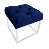 Pufa CHESTERFIELD tkanina Welur loft ławka podnóżek metal
