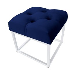 Pufa CHESTERFIELD tkanina Welur loft ławka podnóżek metal