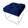 Pufa CHESTERFIELD tkanina Welur loft ławka podnóżek metal