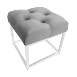 Pufa CHESTERFIELD tkanina Welur loft ławka podnóżek metal