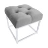 Pufa CHESTERFIELD tkanina Welur loft ławka podnóżek metal