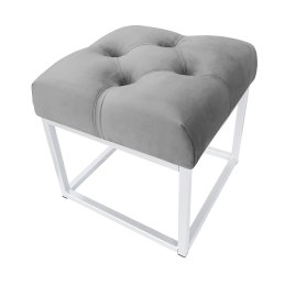 Pufa CHESTERFIELD tkanina Welur loft ławka podnóżek metal